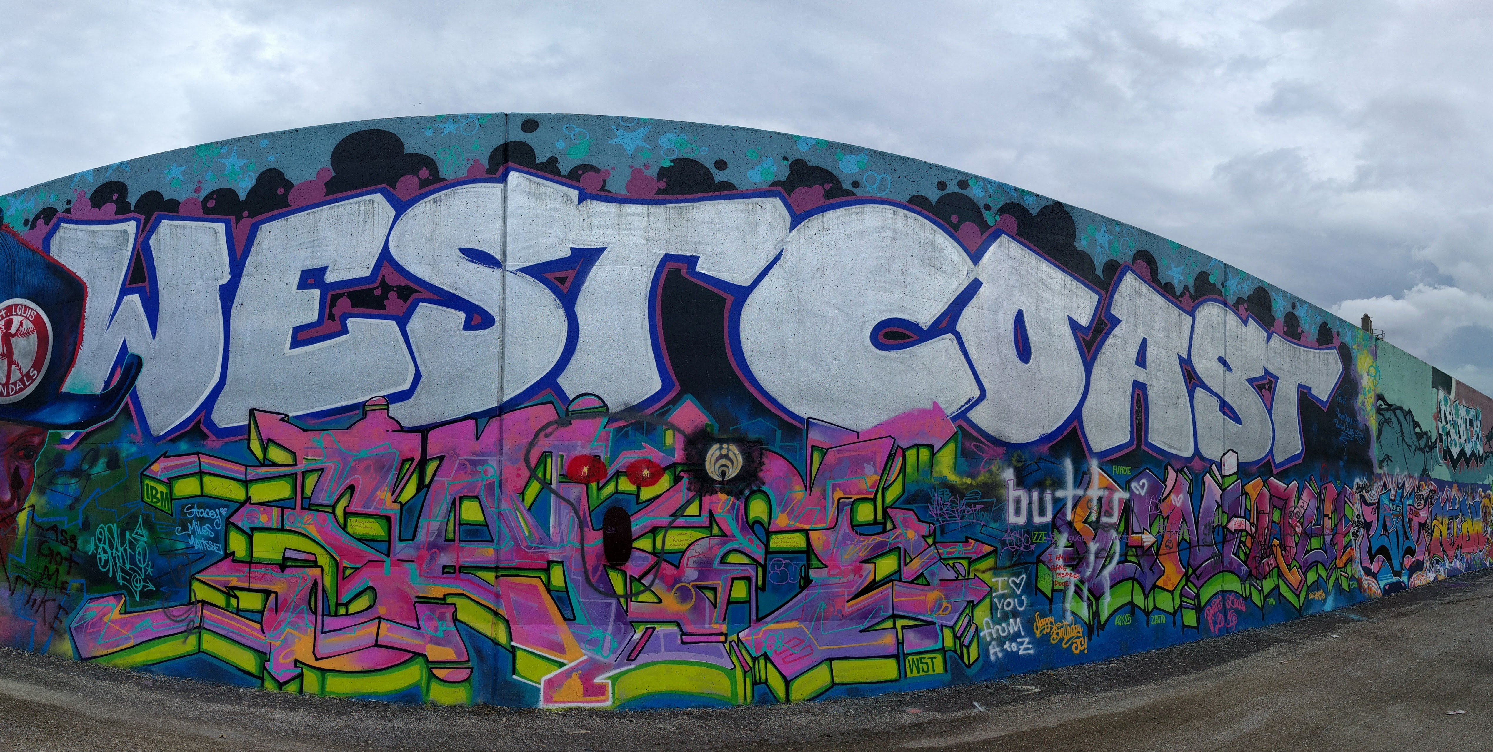 Graffiti Wall, tag saying WEST COAST